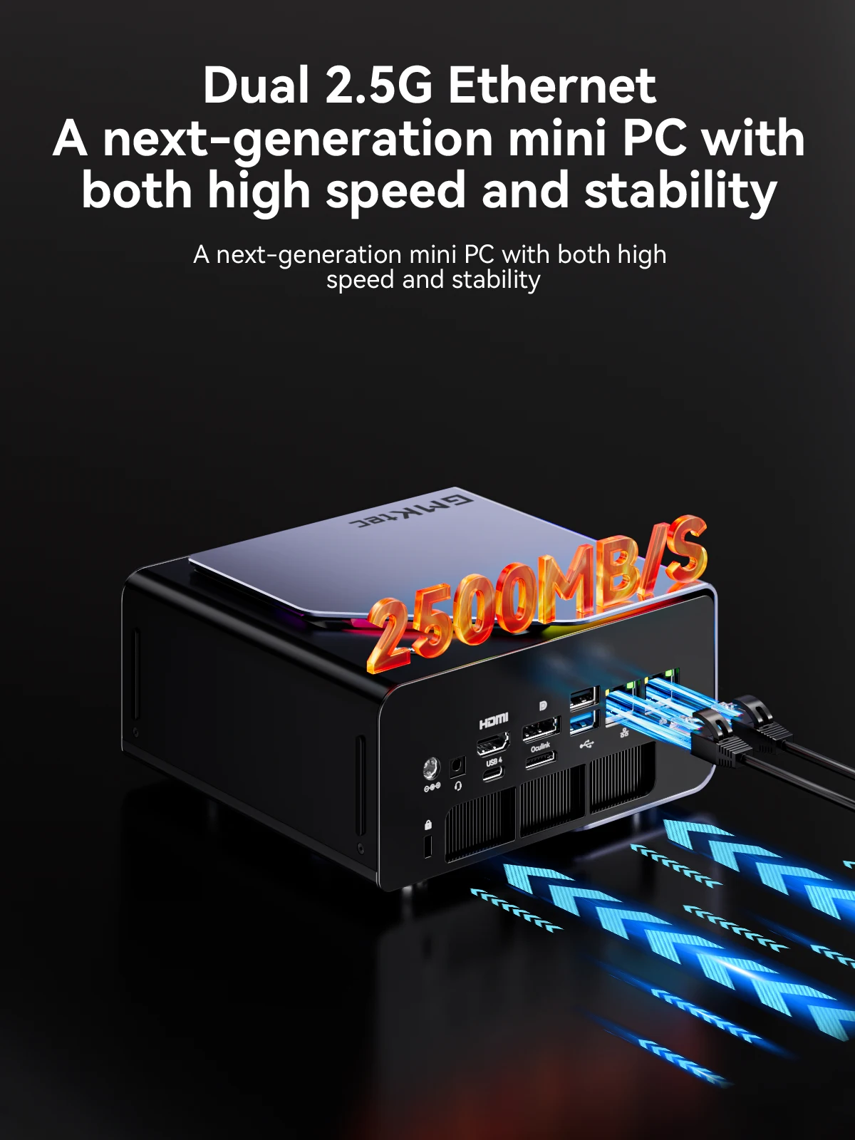 GMKtec K12 Nucbox 背面ポート