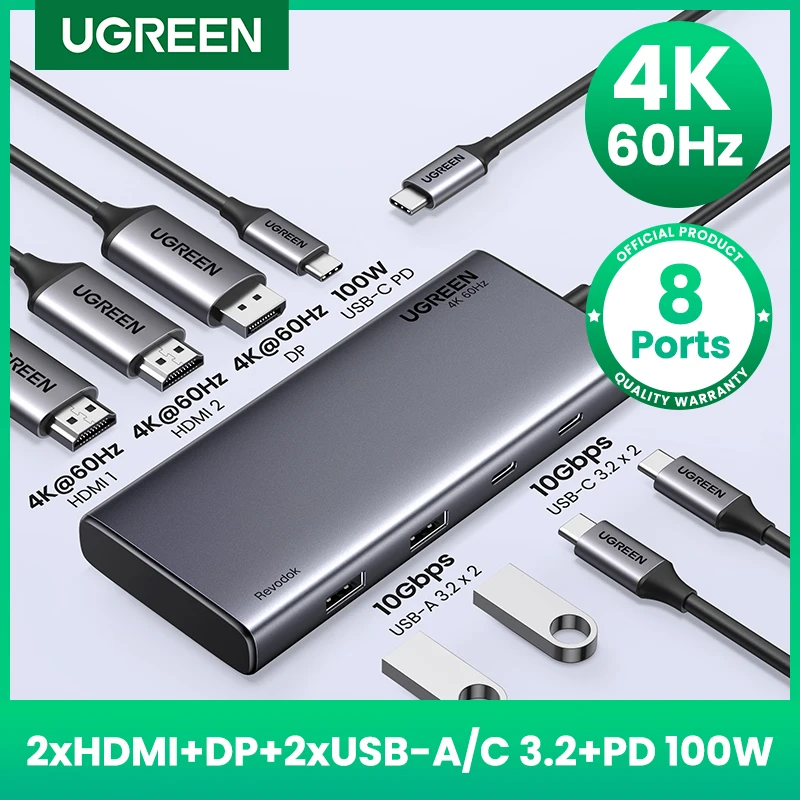 UGREEN 8-in-1 トリプルディスプレイ USB-Cハブ