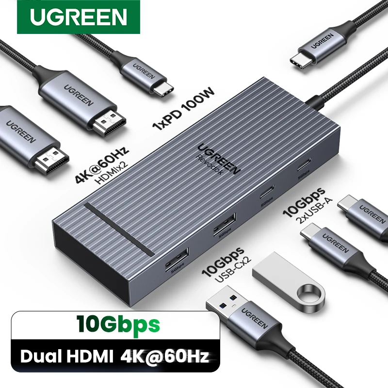 UGREEN USB-C ハブ 7-in-1 デュアル HDMI